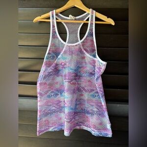 Victoria's Secret PINK mesh racerback tank purple blue beach gym Small